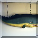 D64. Metal hanging whale décor. 